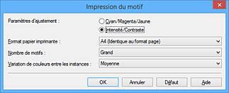figure : Boîte de dialogue Impression du motif