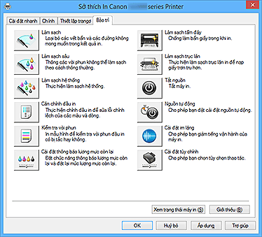 hình: Tab Bảo trì