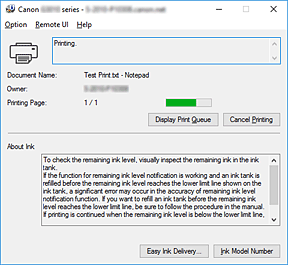 afbeelding: Canon IJ-statusmonitor