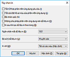 hình: Hộp thoại Tùy chọn in