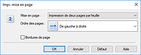 figure : Boîte de dialogue Impr. mise en page
