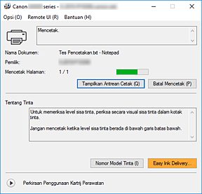 gambar: Monitor Status Canon IJ