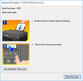 gambar: Tampilan Kesalahan Monitor Status Canon IJ