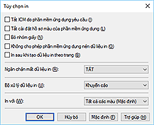 hình: Hộp thoại Tùy chọn in