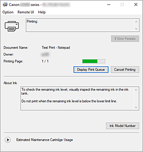 figure:Canon IJ Status Monitor