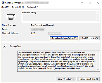 gambar: Monitor Status Canon IJ