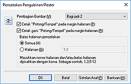 gambar: Kotak dialog Pencetakan Pengubinan/Poster