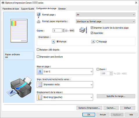 figure&nbsp;: Onglet Configuration de la page