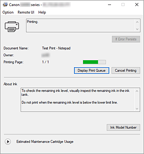 gambar: Canon IJ Status Monitor