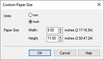 figure:Custom Paper Size dialog box