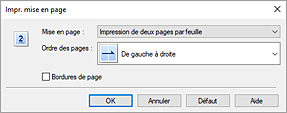 figure&nbsp;: Boîte de dialogue Impr. mise en page