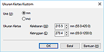 gambar: Kotak dialog Ukuran Kertas Kustom