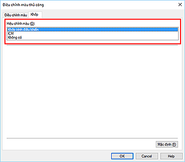 hình: Hiệu chỉnh màu trong hộp thoại Điều chỉnh màu thủ công