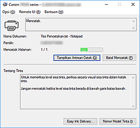 gambar: Monitor Status Canon IJ