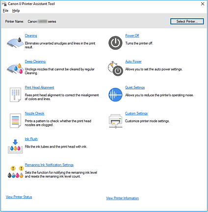 малюнок: Програма Canon IJ Printer Assistant Tool