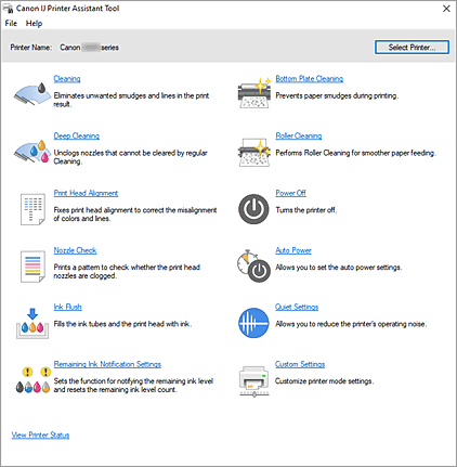 attēls: Canon IJ Printer Assistant Tool
