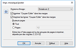 figure : Boîte de dialogue Impr. mosaïque/poster