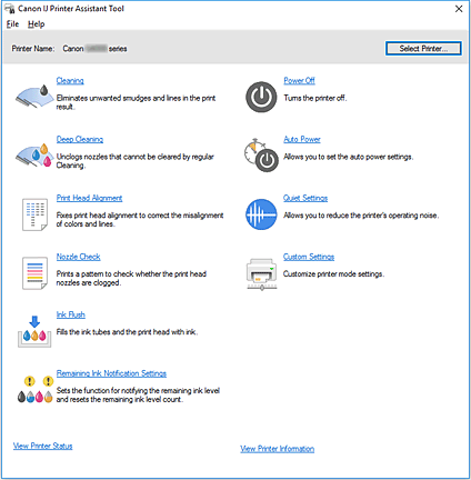 şekil: Canon IJ Printer Assistant Tool