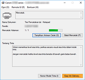 gambar: Monitor Status Canon IJ