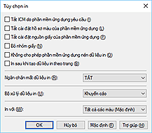 hình: Hộp thoại Tùy chọn in