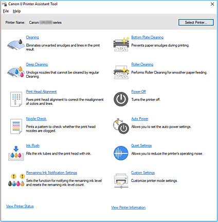 Abbildung: Canon IJ Printer Assistant Tool