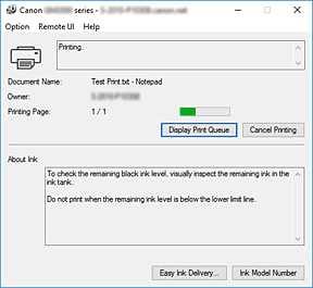 Abbildung: Canon IJ-Statusmonitor