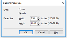 figure:Custom Paper Size dialog box