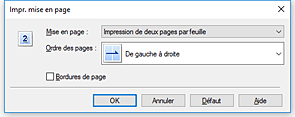 figure&nbsp;: Boîte de dialogue Impr. mise en page