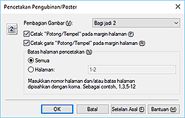 gambar: Kotak dialog Pencetakan Pengubinan/Poster