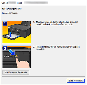 gambar: Tampilan Kesalahan Monitor Status Canon IJ