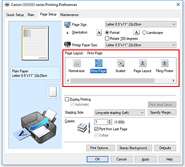 figura:Selectaţi Fit-to-Page pentru Page Layout din fila Page Setup