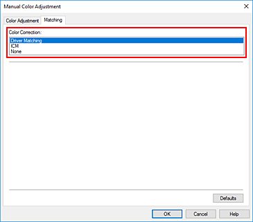 figure:Color Correction in the Manual Color Adjustment dialog box