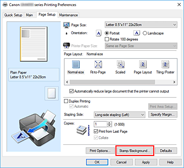 figura:Stamp/Background... de pe fila Page Setup