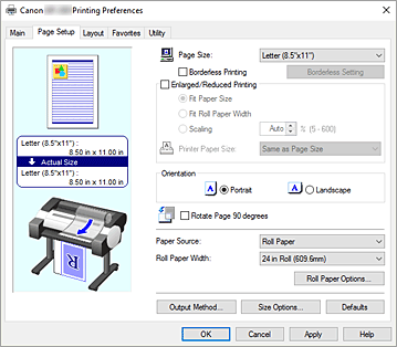 figure:Page Setup Tab