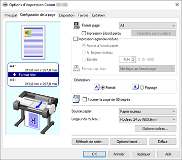 figure : Onglet Configuration de la page