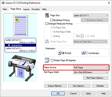 figura: Alimentazione carta nella scheda Principale