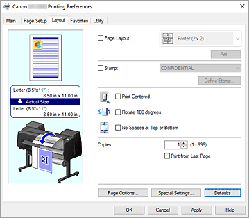 figure:Layout tab