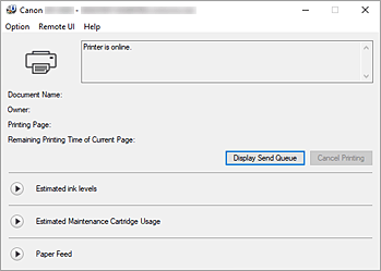 figure:Canon IJ Status Monitor