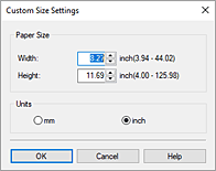 figure:Custom Paper Size dialog box