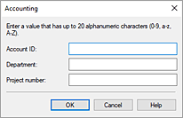 рисунок: диалоговое окно "Учет"на вкладке "Главная"
