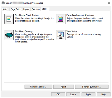 Abbildung:Registerkarte Utility