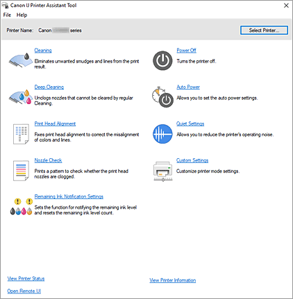 малюнок: Програма Canon IJ Printer Assistant Tool