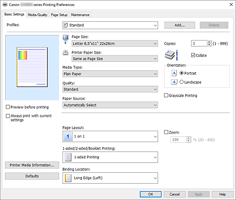 Imagen: ficha Configuración básica