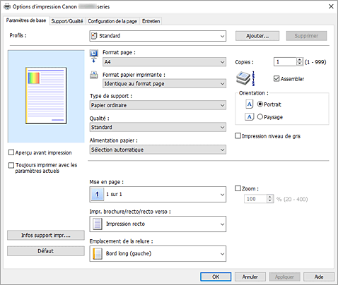 figure : onglet Paramètres de base