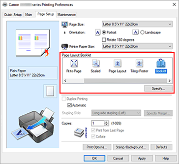 slika: v nastavitvi Page Layout na kartici Page Setup izberite Booklet