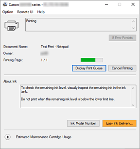 figure:Canon IJ Status Monitor