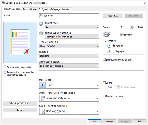 figure : onglet Paramètres de base