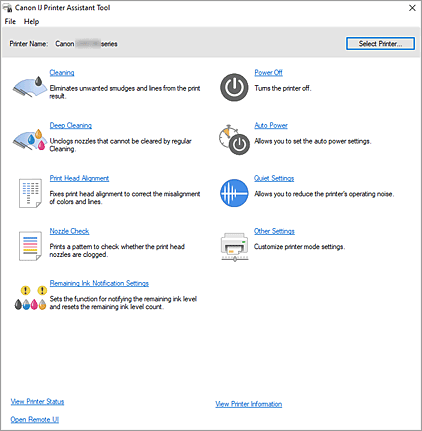 pav.: „Canon IJ Printer Assistant Tool“