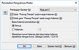 gambar: Kotak dialog Pencetakan Pengubinan/Poster