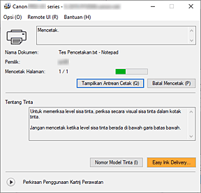 gambar: Monitor Status Canon IJ